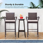 VIVOHOME 4 Packs Outdoor Wicker Barstool Patio Rattan Furniture - Image 5