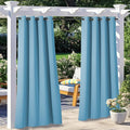 NICETOWN 2 Panels Sunlight Blocking Teal Blue Outdoor Curtains 95" L by NICETOWN