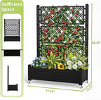 Raised Garden Bed with Trellis, 21 Gallon Self Watering Planter Box with - Image 2