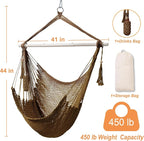 Lazy Daze Hammocks Chair Caribbean Hanging Rope Swing Chair, Soft-Spun Cotton - Image 6
