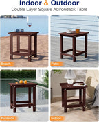 YEFU Outdoor Side Table for Patio: 16" HIPS Weather - Image 7