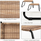 Outdoor Patio Footstools, PE Rattan Ottoman Wicker Foot Rest, Small Balcony - Image 5