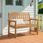 ONBRILL Outdoor Bench, 2-Person Poly Lumber Garden Bench - Image 9