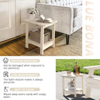 LUE BONA Adirondack Outdoor Side Table, 2-Tier Sand HDPS Patio End Table - Image 6