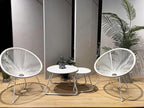 Patio Outdoor Coffee Table Set of 2, Weather Resistant Steel Round End Tables - Image 2