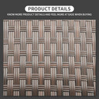 Outdoor Wicker Coffee Table Patio Furniture Garden Rattan 2-Layer Glass Table - Image 8