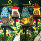 2 Pack Fairy Outdoor Garden Fairy House Mushroom Solar Light Home Statue LED - Image 4