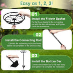 Tellingyou 2 Pack Adjustable Outdoor Flower Pot Stand, Metal Outdoor Plant - Image 7