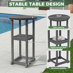 Outdoor Bistro Bar Set, Patio High Top Table and Bar Height Tall Adirondack - Image 6