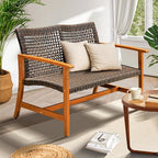 Idzo Harmonie 800lbs Capacity Outdoor Loveseat Furniture, FSC Certified Acacia by Idzo