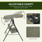 Outsunny 3-Seat Outdoor Patio Swing Chair - Image 3