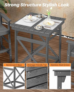 3-Piece Adirondack Chairs and Table Set, HDPE Patio Bar Sets, All Weather - Image 7