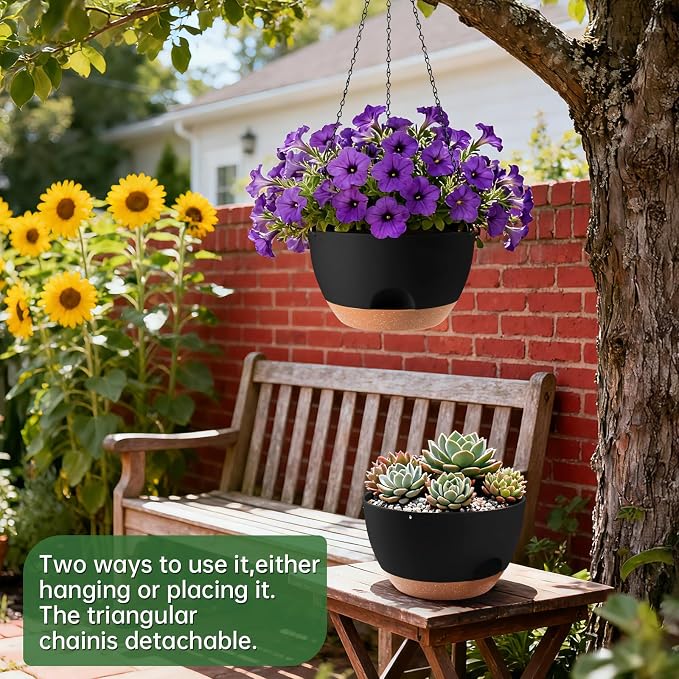 4-Piece Set of 8-Inch Hanging Planters - Image 2