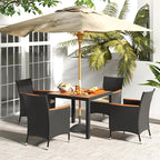 Tangkula 5 Pieces Rattan Outdoor Dining Set - Image 2