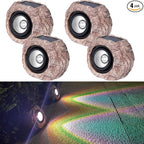 Solar Rock Lights Outdoor Waterproof, 4 Pack LED Colored Garden Rock Solar Light by SSCDFDC