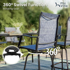 PHI VILLA Outdoor Swivel Bar Stools Set of 6, Bar Height Patio Chairs Furniture - Image 5