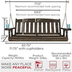 Amish Casual Heavy Duty 800 Lb Mission Treated Porch Swing - Image 5