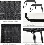 Wicker Ottomans Outdoor Footstool, Patio Rattan Garden Furniture All Weather - Image 5