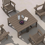 SERWALL HDPE Patio Coffee Table, Rectangle Outdoor Coffee Table, All Weather - Image 8