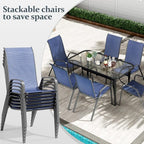 TLSUNNY 7 Pieces Patio Dining Set, Outdoor Table and Chairs W/1.69″ Umbrella - Image 3