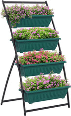 Outsunny Raised Garden Bed, 4 Tier Vertical Garden Planter Set, 4 Outdoor by Outsunny