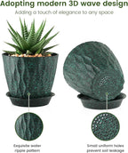5 inch Plant Pots for Indoor Outdoor Plants, 6 Pack Thick Nursery Pots - Image 4