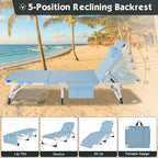 MOPHOTO Oversized Beach Lounge Chair, 5-Position Adjustable Tanning Chair - Image 6