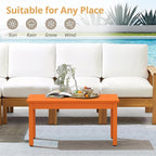 LUE BONA Outdoor Coffee Table Rectangle, HDPS Patio Coffee Tables - Image 4