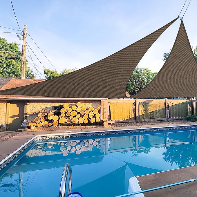 E&K Sunrise 8' x 8' x 8' Sun Shade Sail Triangle Canopy Shade Cover UV Block by EKSUNRISEINC