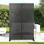 Metal Privacy Screen with Stand 72" H×47" W Outdoor Freestanding Privacy Screen by FENCY