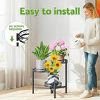 3-Tier Plant Stand Outdoor, Metal Plant Stand - Image 6