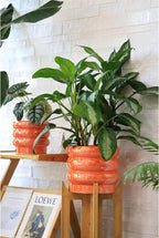 10 inch Ceramic Plant Pots for Indoor Plants, Rainbow Pearl Glaze Planter - Image 5