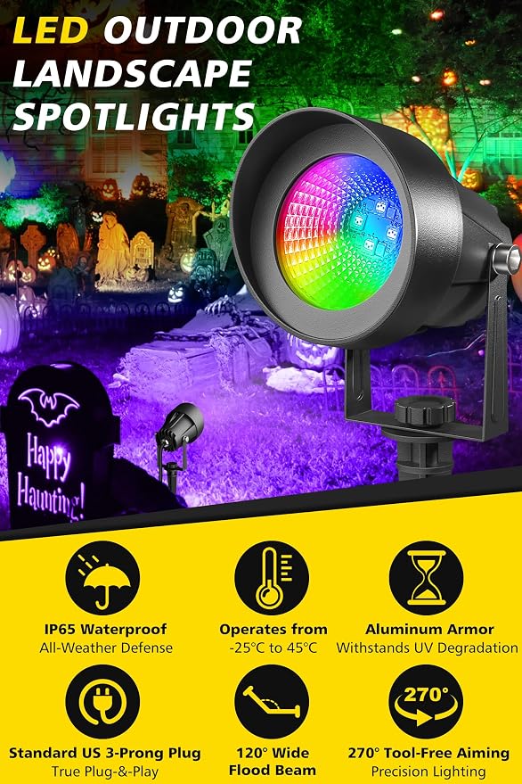 T-SUN Smart Color Changing Landscape Lights, RGBW Spotlights Outdoor - Image 3