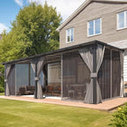 AECOJOY 20' X 12' Gazebo for Patio, Large Wall-Mounted Lean to Pergola Gazebo - Image 4