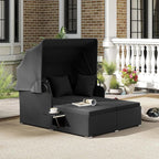 ORALNER Outdoor Daybed, 2-Person Wicker Patio Sofa - Image 2