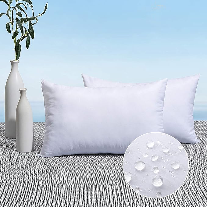 MIULEE Pack of 2 14x22 Outdoor Pillow Inserts, Outdoor Throw Pillows by MIULEE
