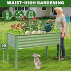 G GOOD GAIN Elevated Raised Garden Bed 2' x 4'- Galvanized Metal Planter Boxes - Image 2