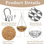 Outdoor Metal Hanging Planters Basket Hanging Baskets - Image 5