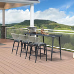 PURPLE LEAF Outdoor High Bar Table Rectangular Patio Pub Balcony Table - Image 3