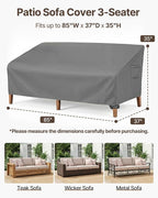 Vailge Heavy Duty Patio Sofa Cover, 100% Waterproof 3-Seater Outdoor Sofa Cover - Image 2