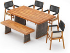 Christopher Knight Home Pasco Acacia Wood Outdoor Dining Table Set - Image 3