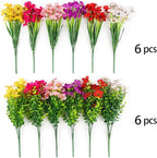 MACTING Artificial Flowers for Outdoors 12 Bundles Faux Outdoor Plants UV - Image 6