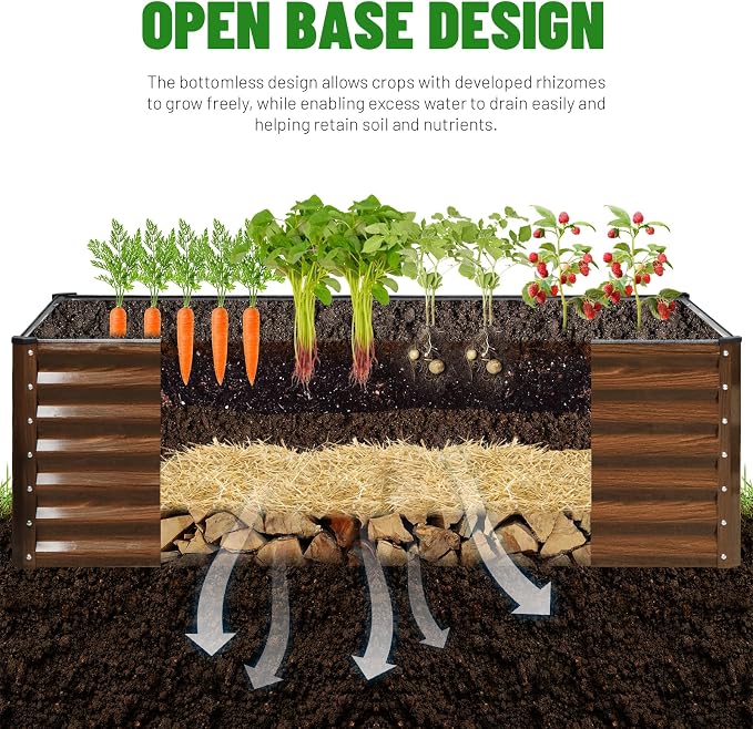 SnugNiture Galvanized Raised Garden Bed 6x3x2FT Outdoor Large Metal Planter Box - Image 5