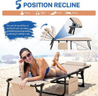 Devoko Beach Lounge Chair, Outdoor Sun Tanning Chair - Image 5