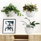 ORIMERC 4 Pack White Wall Planter Pots Vertical Living Wall Hanging Planters - Image 5