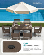 SERWALL Outdoor Dining Sets for 10, HDPE Dining Sets for 10 Person - Image 2