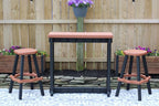 Single Bar Set Includes 2 Barstools Redwood Top & Black Base Ideal - Image 2
