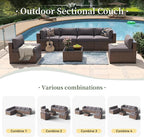 Aoxun 7 Piece Patio Furniture Set Wicker Rattan Patio Conversation Set Outdoor - Image 7