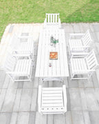7 Pieces HDPE Outdoor Dining Set, Patio Dining Set - Image 4