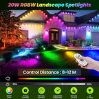 ZZXX 20W RGB Outdoor Spotlight Halloween 120V Color Changing Landscape Lights - Image 2